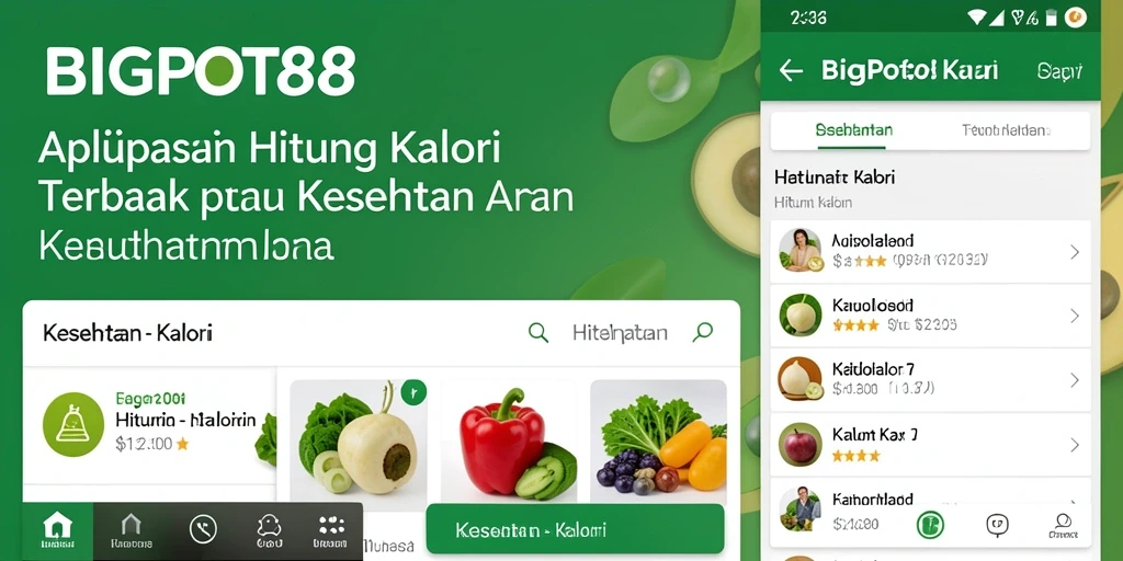 Tampilan antarmuka pengguna BIGPOT88 untuk menghitung kalori dengan mudah.
