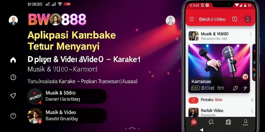 Tampilan antarmuka BWO888 yang intuitif untuk karaoke.