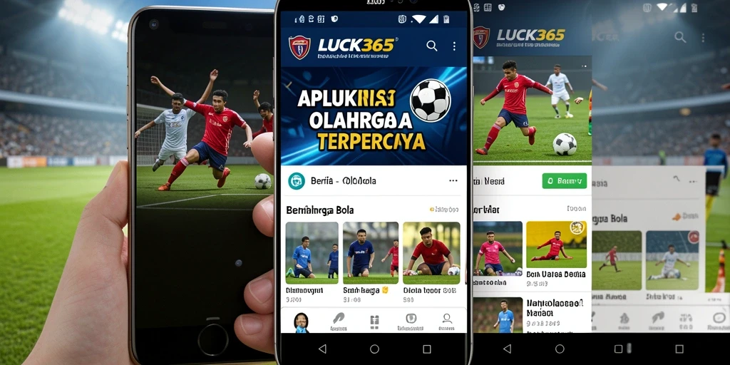 Tampilan antarmuka LUCK365 dengan berita olahraga bola terkini.