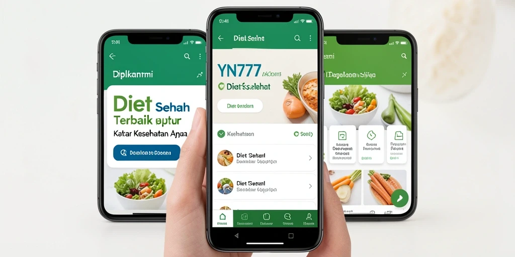 Antarmuka aplikasi YN777 yang sederhana dan informatif untuk Diet Sehat.
