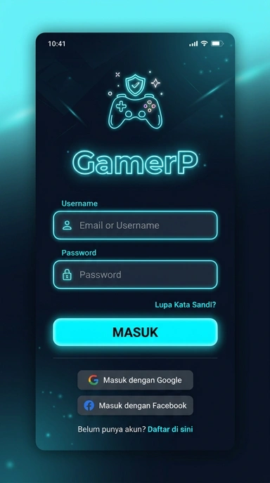 Tampilan halaman login gamerp